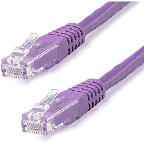 StarTech.com 15ft CAT6 Ethernet Cable - Purple CAT 6 Gigabit Ethernet Wire -650MHz 100W PoE++ RJ45 UTP Molded Category 6 Network/Patch Cord w/Strain Relief/Fluke Tested UL/TIA Certified (C6PATCH15PL) Purple 15 ft / 4.5 m 1 Pack