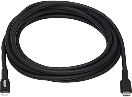 Tripp Lite USB-C to Lightning Sync/Charge Cable (M/M), MFi Certified, Black, 9.8 ft. (M102-03M-BK)