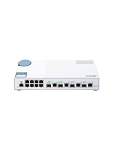 QNAP QSW-M408-4C 10GbE Managed Switch, with 4-Port 10GbE SFP+/RJ45 Combo and 8-Port Gigabit 4*10GbE Combo Ports QSW-M408-4C