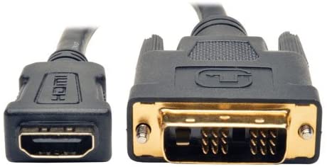 Tripp Lite HDMI to DVI Cable Adapter, DVI-D Connector, 1920x1080, 8in 8" F/M (P130-08N) HDMI to DVI 8in
