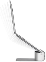 Rain Design iLevel2 Adjustable Height Laptop Stand (Patented), Angled Ergonomic Laptop Riser, Aluminum Computer Elevator for Office or Home Desk Setup, Compatible with MacBook Air Pro