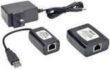 TRIPP LITE B203-101-PNP 1-Port USB 2.0 over Cat5 Cat6 Extender Hub Transmitter and Receiver,Black