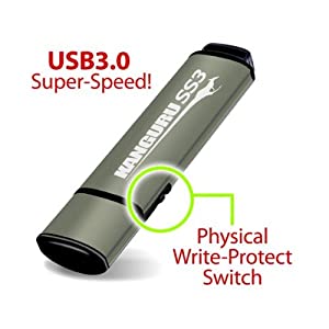 Kanguru Solutions 32 GB SS3 Flash Drive USB 3.0 with Write-Protect (KF3WP-32G)