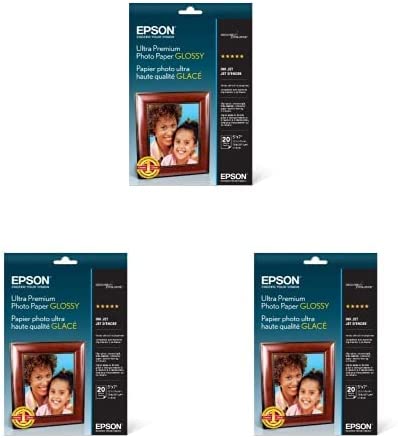 Epson Ultra Premium Photo Paper GLOSSY (5x7 Inches, 20 Sheets) (S041945) (Pack of 3)