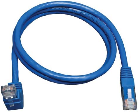 Tripp Lite Cat6 Gigabit Molded Patch Cable (RJ45 Right Angle Up M to RJ45 M) Blue, 5-ft.(N204-005-BL-UP) 5 feet Right Angle Up