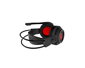 MSI DS502 Gaming Headset, Enhanced Virtual 7.1 Surround Sound, Ergonimic Design, Omnidirectional Microphone, Intelligent Vibration System, Red LED Lighting, PC/Mac DS502 GAMING HEADSET Headphone