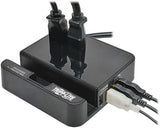Tripp Lite 2 Outlet Surge Protector Charging Station, 4 USB Charging Ports, 6ft. Cord, $50K Insurance &amp; Lifetime Warranty (TLP26USBB) 2 Outlet + USB + 6ft Cord Charging Station