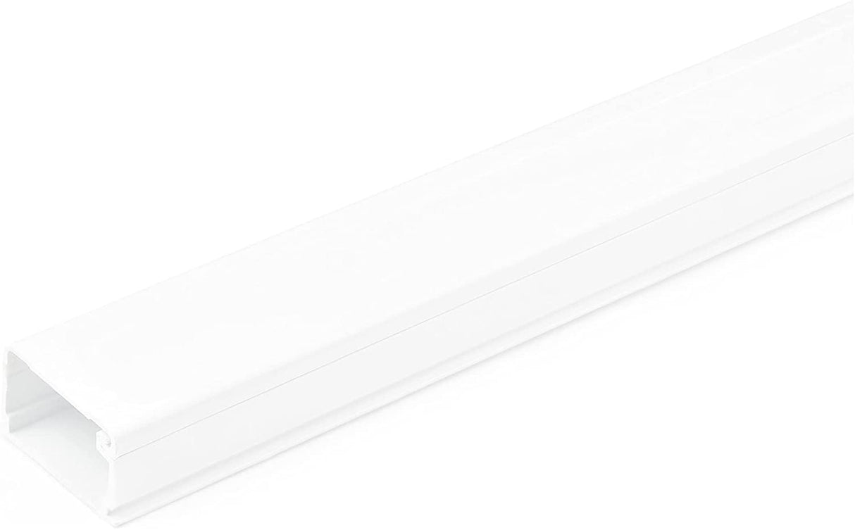 StarTech.com Solid Cable Management Raceway with Adhesive Tape &amp; Cover, 1-1/8"(32mm) W x 3/4"(20mm) H - 6ft(1.8m) Length, PVC Network/Power Cord Hider Kit - Wall Wire Duct System, UL Listed 0.77 in. (19.6 mm) x 1.25 in. (31.8 mm)