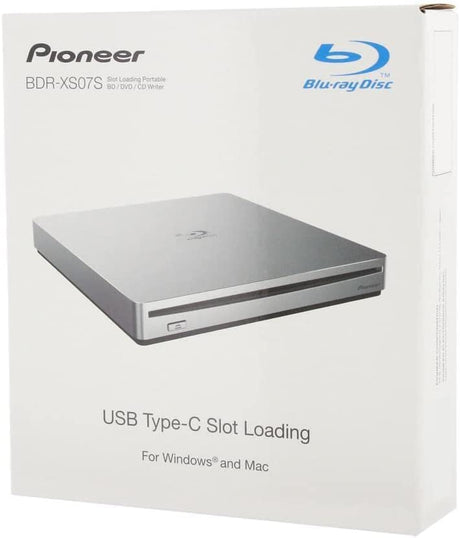 Pioneer BDR-XS07S Silver 16X BD-R 2X BD-RE 16X DVD+R 12X BD-ROM 4MB Cache Serial ATA Revision 3.0 Blu-ray Burner Super Slim w/o Stand