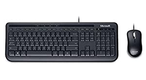 Microsoft Wired Desktop 600: Keyboard and Mouse Combo, Wired, Multi-Media Combo Keyboard, Comfortable, Membrane Switches (English)