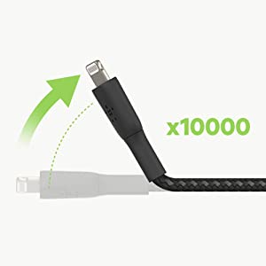 Belkin BoostCharge Nylon Braided USB C to Lightning Cable 6.6ft/2M - MFi Certified 18W Power Delivery iPhone Charger Cord - Apple Charger USB C Cable - Fast Charging for iPhone 14, iPhone 13 - White White 6.6 ft Braided USB C Cable