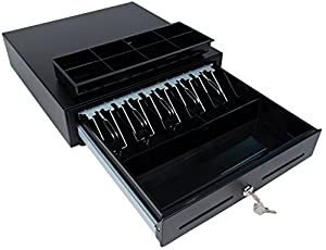 Star Micronics CD3-1616 5 Bill / 8 Coin Value Series Cash Drawer with 2 Media Slots and Included Cable (16" x 16") - Black 5 Bill / 8 Coin Black