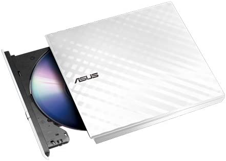 ASUS LITE Portable USB 2.0 Slim 8X DVD/ Burner +/- Rewriter External Drive, Compatible with both Mac &amp; Windows, White (SDRW-08D2S-U/W/G/ACI/AS)