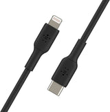 Belkin USB-C to Lightning Cable (iPhone Fast Charging Cable for iPhone 8 or later) Boost Charge MFi-Certified iPhone USB-C Cable, 3ft/1m, Black, Model: CAA003bt1MBK Black 3.3 ft PVC USB C Cable