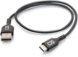 C2g/ cables to go 1.5ft (0.5m) USB-C® Male to USB-A Male Cable - USB 2.0 (480Mbps)