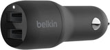Belkin CCB001btBK Dual USB Car Charger 24W (Boost Charge Dual Port Car Charger, 2-Port USB Car Charger) iPhone Car Charger, Android Car Charger , Black Standalone Charger