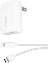 Belkin USB-C Wall Charger 18W w/ 4ft USB-C to Lightning Cable (iPhone Fast Charger for iPhone 11, 11 Pro, 11 Pro Max, XS, XS Max, XR, X, 8, 8 Plus) iPhone Charger, iPhone Wall Charger