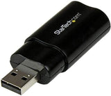 StarTech.com USB Sound Card - 3.5mm Audio Adapter - External Sound Card - Black - External Sound Card (ICUSBAUDIOB) HP + Mic