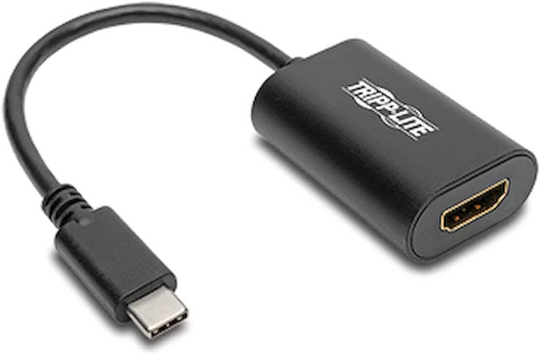 Tripp Lite USB C to HDMI Video Adapter Converter, 4K x 2K, M/F, Thunderbolt 3 Compatible USB Type C, 6" (U444-06N-HD4K6B) , Black 4K HDMI Video Adapter