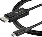 StarTech.com 6ft (2m) USB C to DisplayPort 1.4 Cable 8K 60Hz/4K - Bidirectional DP to USB-C or USB-C to DP Reversible Video Adapter Cable -HBR3/HDR/DSC - USB Type C/TB3 Monitor Cable (CDP2DP142MBD) 6 ft / 2 m