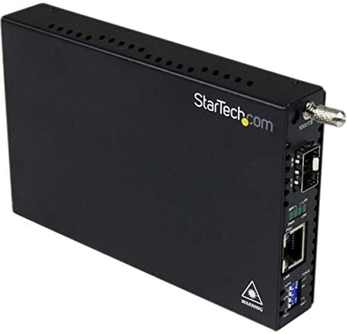 StarTech.com Gigabit Ethernet Fiber Media Converter with Open SFP Slot - Fiber to Ethernet Converter - Gigabit Ethernet Media Converter (ET91000SFP2) Chassis Mount | Single Mode &amp; Multi Mode