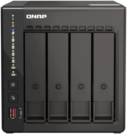 QNAP TS-453E-8G-US 4 Bay High-Performance Desktop NAS with Intel Celeron Quad-core Processor, 8 GB DDR4 RAM and Dual 2.5GbE (2.5G/1G/100M) Network Connectivity (Diskless) 4 Bay-8G 2.5GbE NAS