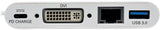 Tripp Lite USB C to DVI Multiport Video Adapter Converter 1080p w/ USB-A Hub, USB-C PD Charging, Gigabit Ethernet Port , Thunderbolt 3 Compatible, USB Type C, USB Type-C (U444-06N-DGU-C) White DVI