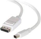 C2g/ cables to go C2G 54298 Mini DisplayPort to DisplayPort Adapter Cable M/M, White (6 Feet, 1.82 Meters)