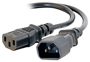 C2g/ cables to go C2G Power Cord, Short Extension Cord, Power Extension Cord, 16 AWG, Black, 6 Feet (1.82 Meters), Cables to Go 29967 Black 6 Feet C14 to C13 16AWG Cord