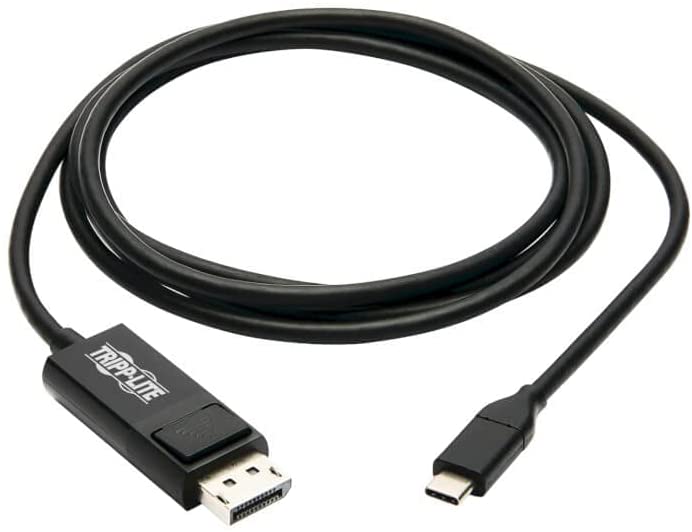 Tripp Lite USB C to DisplayPort Cable Adapter (M/Thunderbolt 3 DisplayPort Cable Adapter, Gen 1, Locking Connector, 4K DP @ 60 Hz, 4: Black, 6 ft. (U444-006-DP-Be)