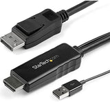 StarTech.com 6ft (2m) HDMI to DisplayPort Cable 4K 30Hz - Active HDMI 1.4 to DP 1.2 Adapter Converter Cable with Audio - USB Powered - Mac &amp; Windows - HDMI Laptop to DP Monitor - Male/Male (HD2DPMM6)