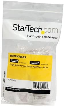 StarTech.com Single Outlet Female HDMI Wall Plate White - Wall mount plate - white - HDMIPLATE