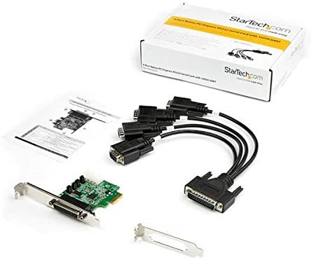 StarTech.com 4-port PCI Express RS232 Serial Adapter Card - PCIe RS232 Serial Host Controller Card - PCIe to Serial DB9 Card - 16950 UART - Expansion Card - Windows &amp; Linux (PEX4S953)