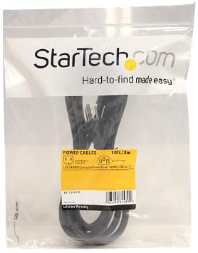 StarTech.com 10ft (3m) Heavy Duty Power Cord, NEMA 5-15P to C13 AC Power Cord, 15A 125V, 14AWG, Replacement Computer Power Cord, Monitor Power Cable, PC Power Supply Cable, UL Listed (PXT1011410) 10 ft/3 m
