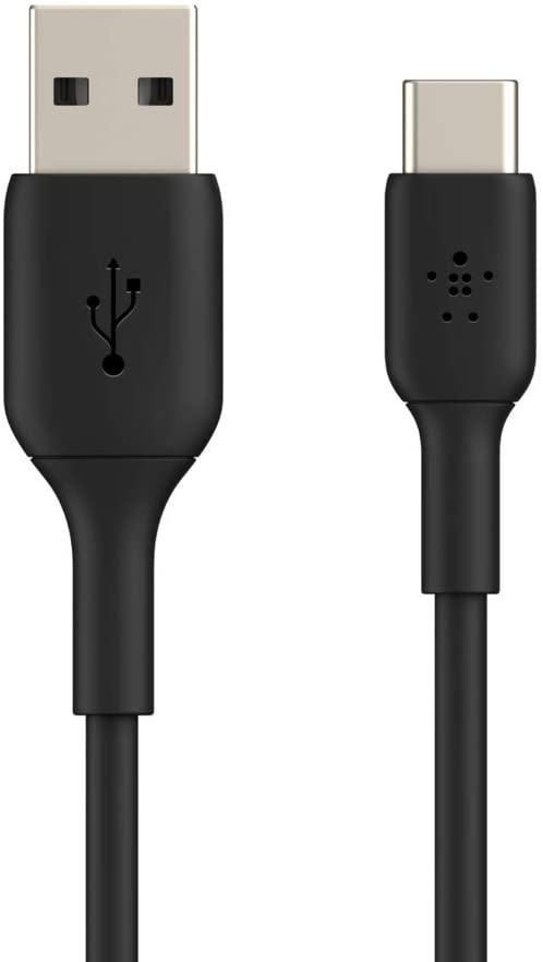 Belkin USB-C Cable (Boost Charge USB-C to USB Cable, USB Type-C Cable for Note10, S10, Pixel 4, iPad Pro, Nintendo Switch and more), 6ft/2m, Black (CAB001bt2MBK) Black 6.6 ft PVC Cable