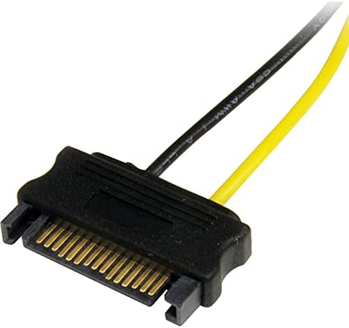 StarTech.com 6in SATA Power to 6 Pin PCI Express Video Card Power Cable Adapter - SATA to 6 pin PCIe power, Black, Yellow (SATPCIEXADAP)