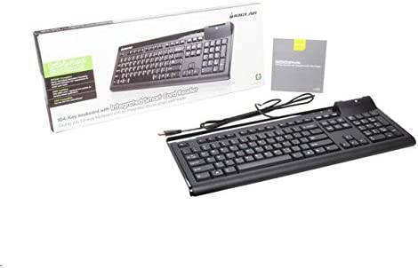 IOGEAR GKBSR201 104-Key Keyboard with Built-in Common Access Card Reader