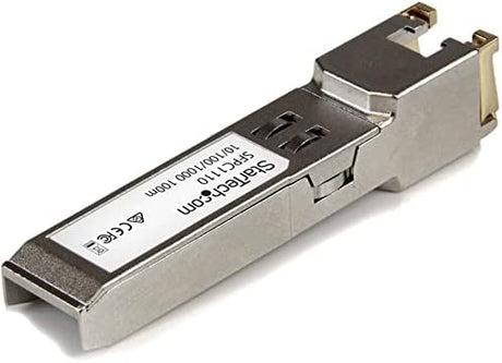 StarTech.com Cisco SFP-GE-T Compatible SFP Module - 1000BASE-T - SFP to RJ45 Cat6/Cat5e - 10/100/1000 Mbps - RJ-45 100m - Cisco IE3400, IE3300, IE3200 (SFPC1110) SFP-GE-T Single