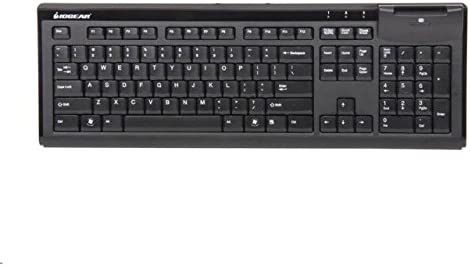 IOGEAR GKBSR201 104-Key Keyboard with Built-in Common Access Card Reader