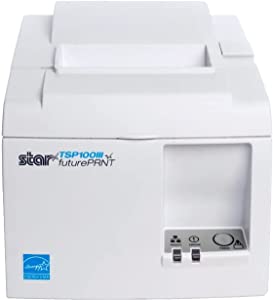 Star Micronics TSP143IIIU USB Thermal Receipt Printer with Device and Mfi USB Ports, Auto-cutter, and Internal Power Supply - White White USB