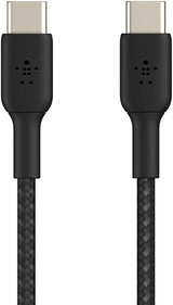 Belkin Boost Charge Braided USB-C to USB-C Cable, Black (1M/3.3FT) (CAB004bt1MBK)