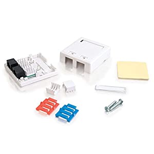 C2g/ cables to go C2G 03837 2-Port Cat5e Surface Mount Box, White