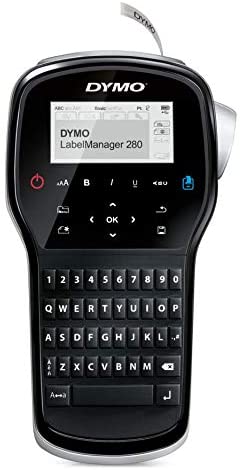 DYMO Label Maker | LabelManager 280 Rechargeable Portable Label Maker, Easy-to-Use, One-Touch Smart Keys, QWERTY Keyboard, PC and Mac Connectivity, for Home &amp; Office Organization LabelManager Black