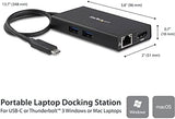 StarTech.com USB-C Multiport Adapter - USB-C Travel Docking Station with 4K HDMI - 60W Power Delivery Pass-Through, GbE, 2pt USB-A 3.0 Hub - Portable Mini USB Type-C Dock for Laptop (DKT30CHPD) Black 2x USB-A 3.0 | GbE