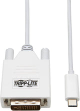 Tripp Lite USB C to DVI Cable Adapter (M/Thunderbolt 3 to DVI Cable Adapter, Gen 1, 1080P @ 60 Hz, White, 10 ft. (U444-010-De)