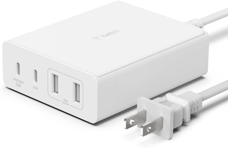 Belkin USB-PD GaN Charger 68W (USB-C iPhone Fast Charger, MacBook Pro  Charger, iPad Pro, Pixel, Galaxy, More), USB-C Power Delivery with 2M 6.6ft  PVC USB-C to USB-C Charging Cable WCH003dq, White 