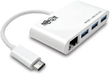 Tripp Lite 3-Port USB-C to USB-A Hub Portable w/Gigabit Ethernet Port RJ45 (U460-003-3AG)