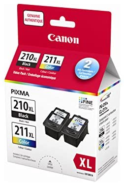 Genuine Canon PG-210XL/CL211XL HIGH Yield Ink Cartridge Value Pack, Black and Tri-Colour