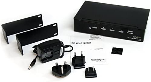 StarTech.com 4 Port DVI Video Splitter with Audio - Video/audio splitter - 4 x DVI + 4 x audio - desktop - ST124DVIA