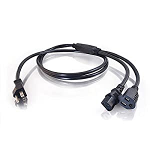 C2g/ cables to go C2G Power Cord, Power Splitter, Power Squid, 1 to 2 Splitter, 16 AWG, Black, 6 Feet (1.82 Meters), Cables to Go 29812 Splitter 6 Feet